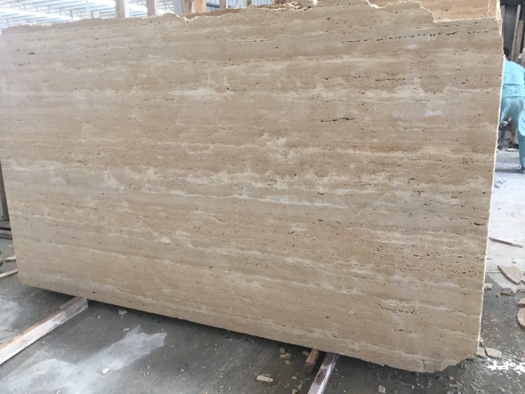 Turkish Beige Travertine Polished Stone for Pavings and Walls